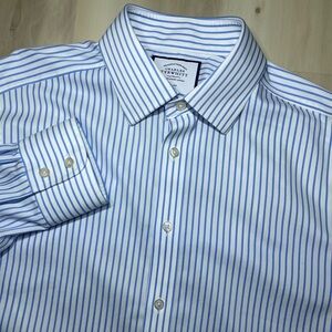 Charles Tyrwhitt Dress Shirt Men’s Sz 16-33 Button Up Slim Fit Non Iron Striped